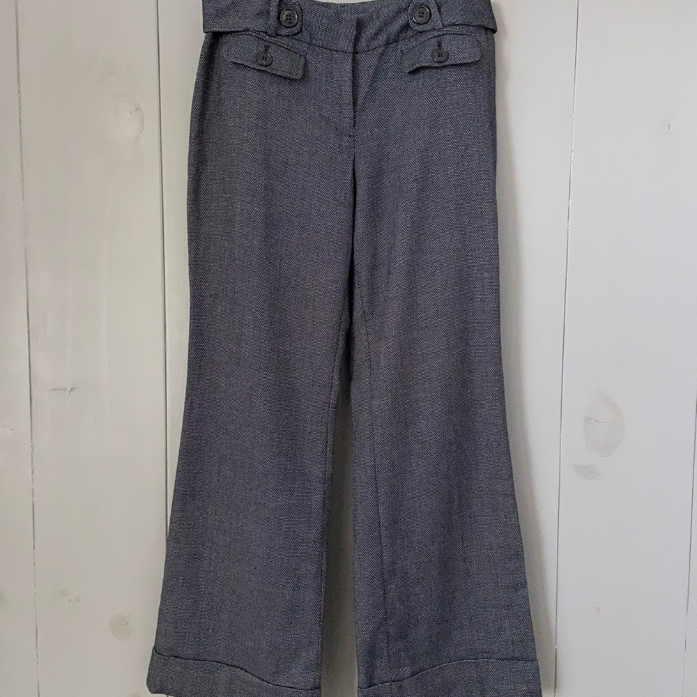 Ann Taylor Black/White Straight-Leg Pants
